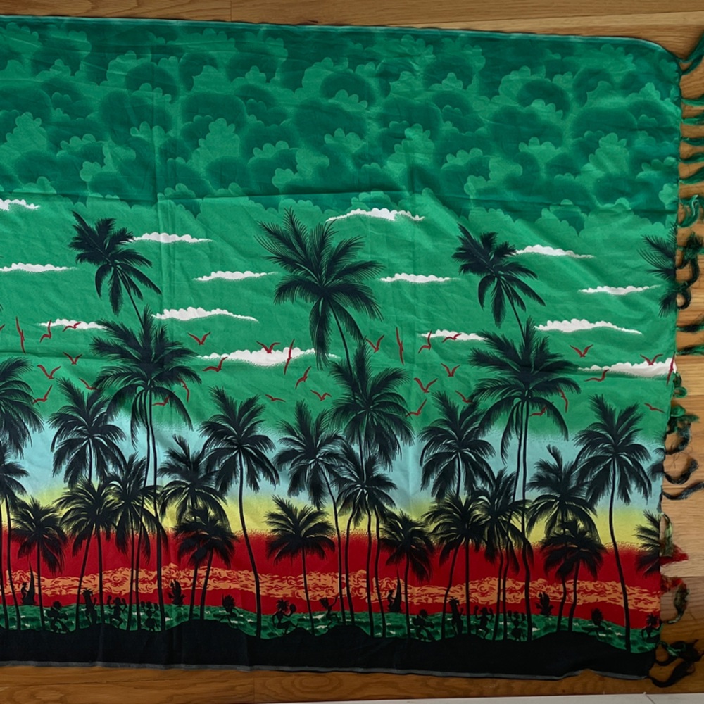 Tropical Green and Red Women Swim Sarong